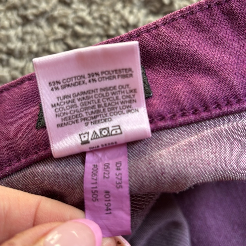 Express Modern Straight High Rise Jeans, Purple - Picture 7 of 14
